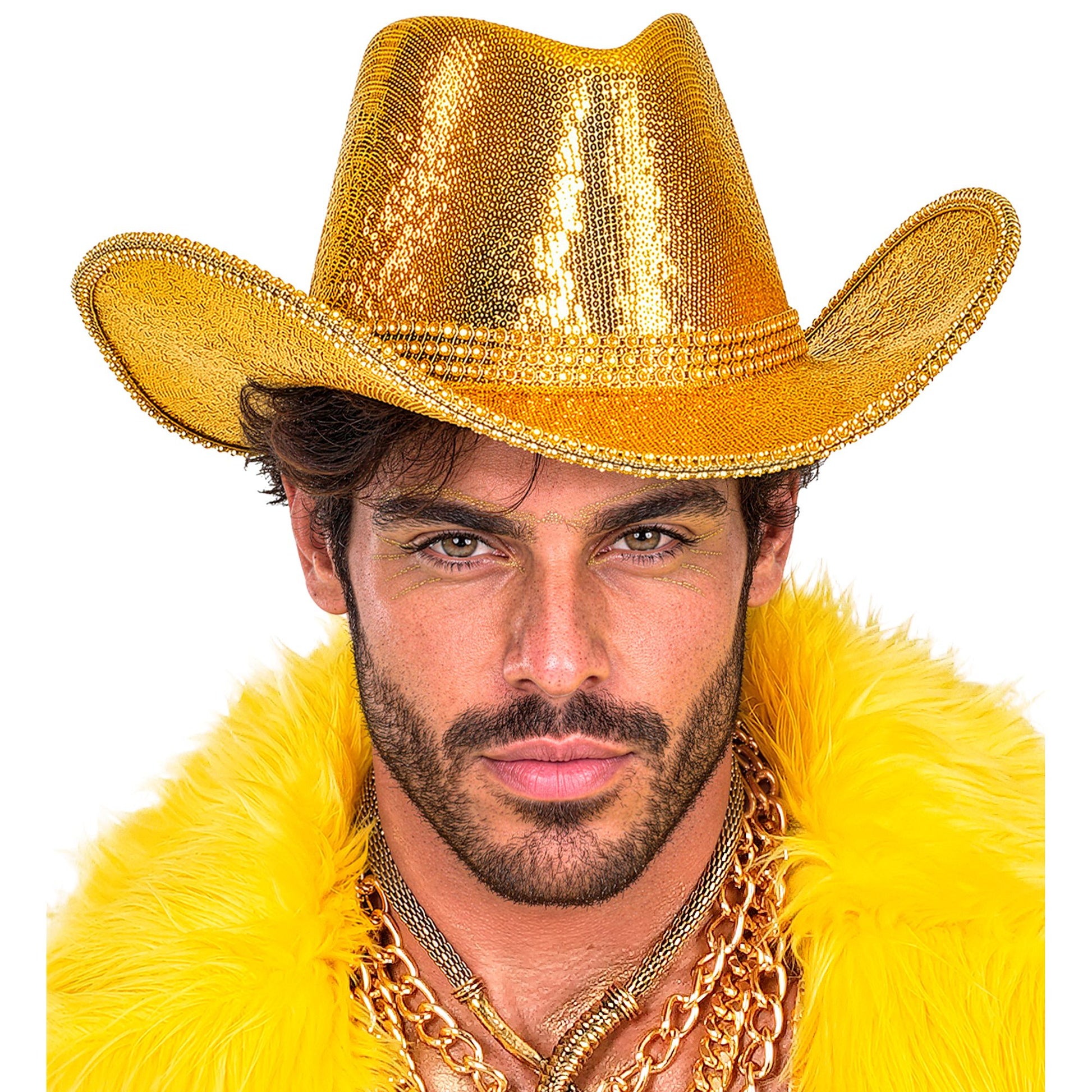 "GOLDENER PAILLETTEN COWBOY HUT MIT STRASS" – Ansicht 6