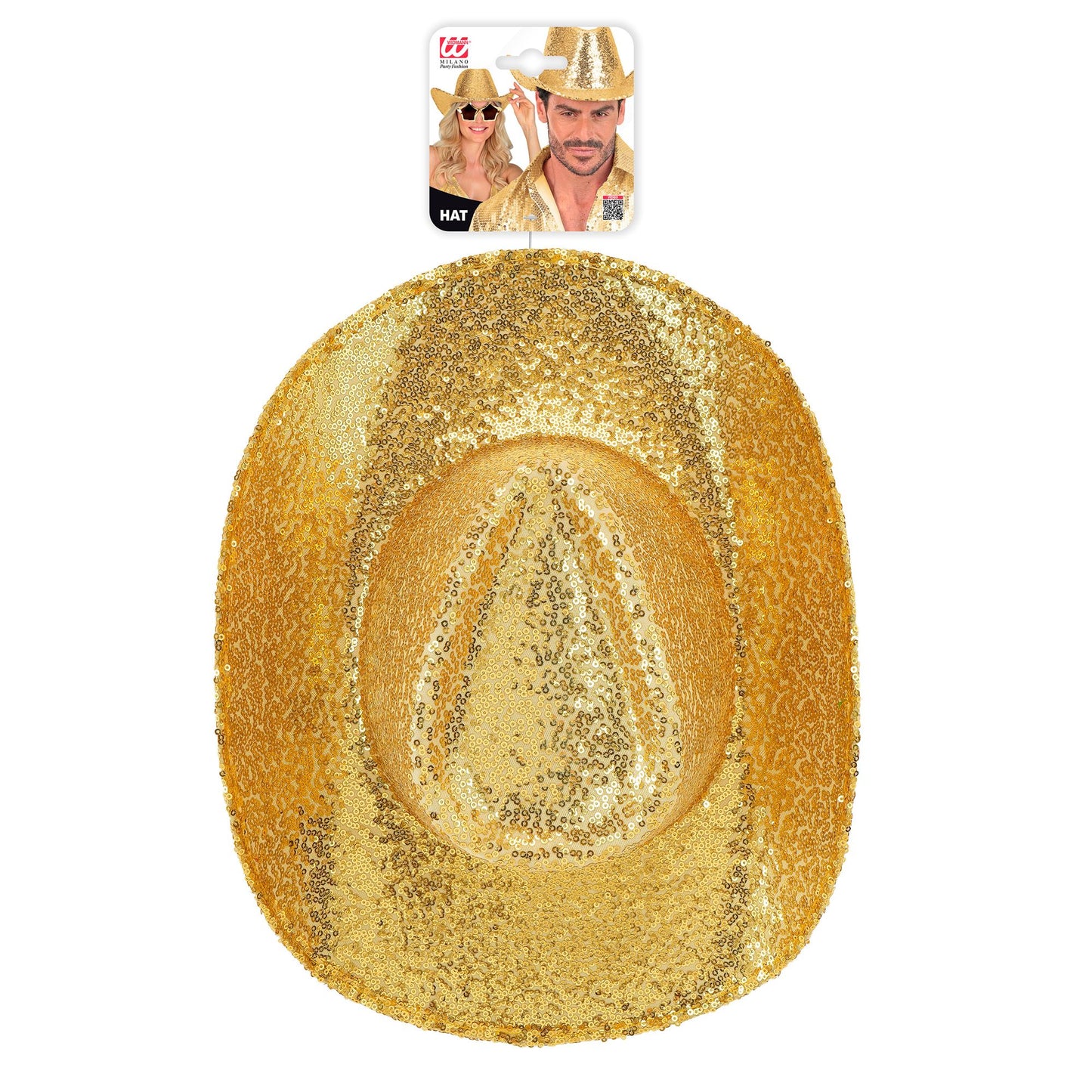 "GOLDENER PAILLETTEN COWBOY HUT" – Detailansicht