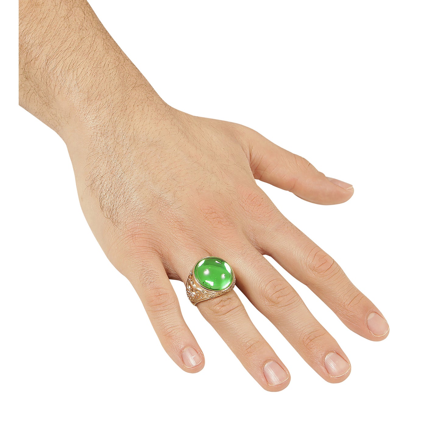 "GOLDENER RING MIT GRÜNEM STEIN" – Detailansicht