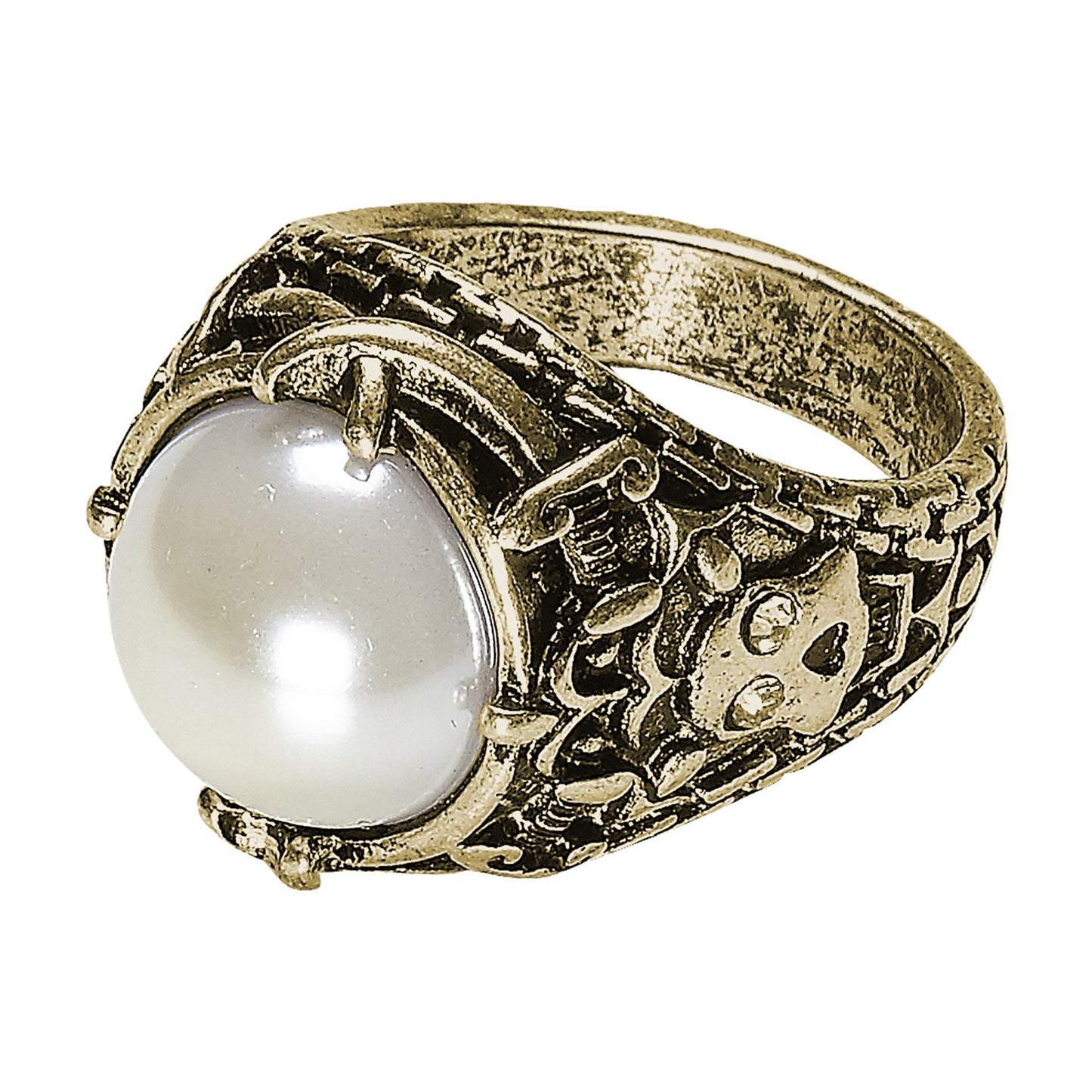 "GOLDENER RING MIT PERLE" – Vorderansicht