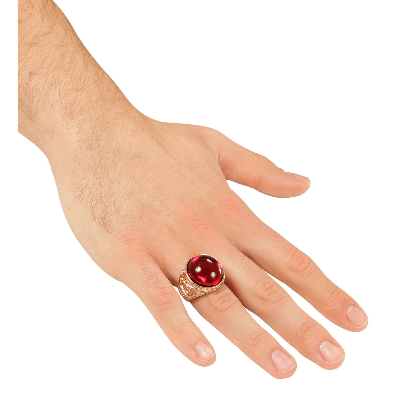 "GOLDENER RING MIT ROTEM STEIN" – Detailansicht