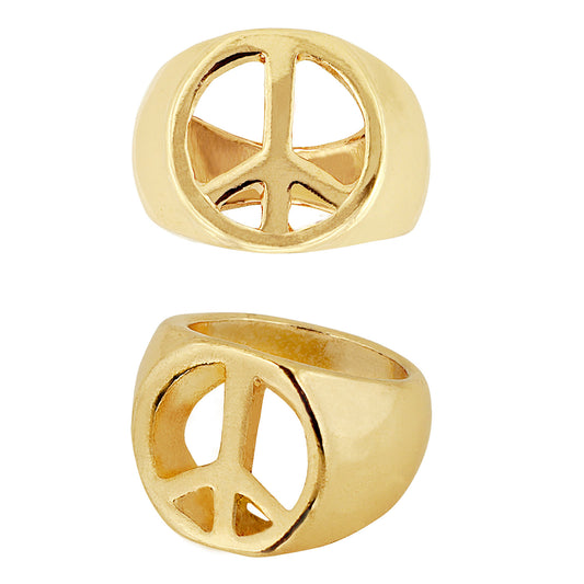 "GOLDENER RING PEACE & LOVE" – Vorderansicht