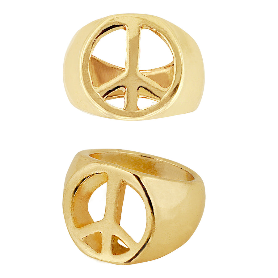 "GOLDENER RING PEACE & LOVE" – Vorderansicht