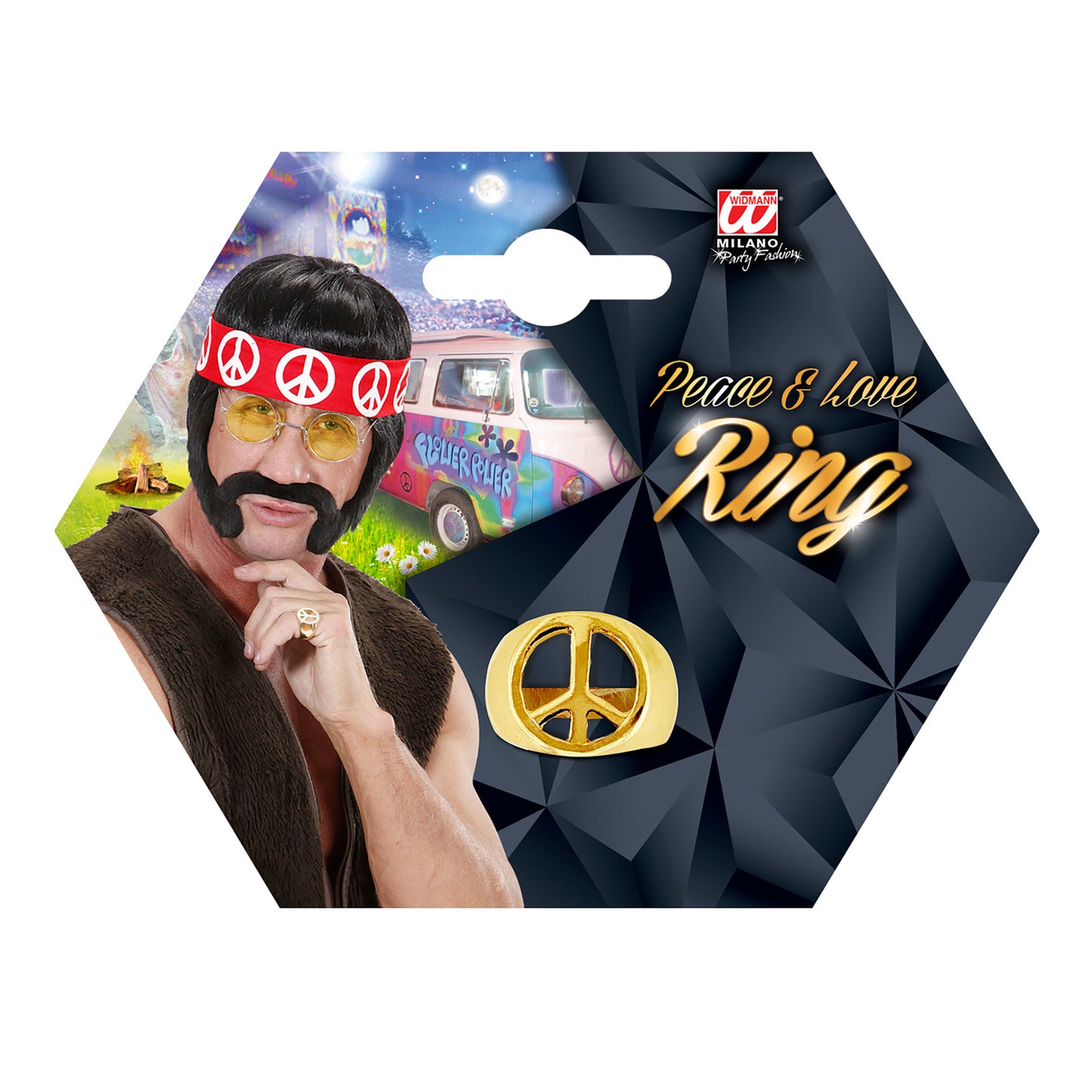 "GOLDENER RING PEACE & LOVE" – Ansicht 3