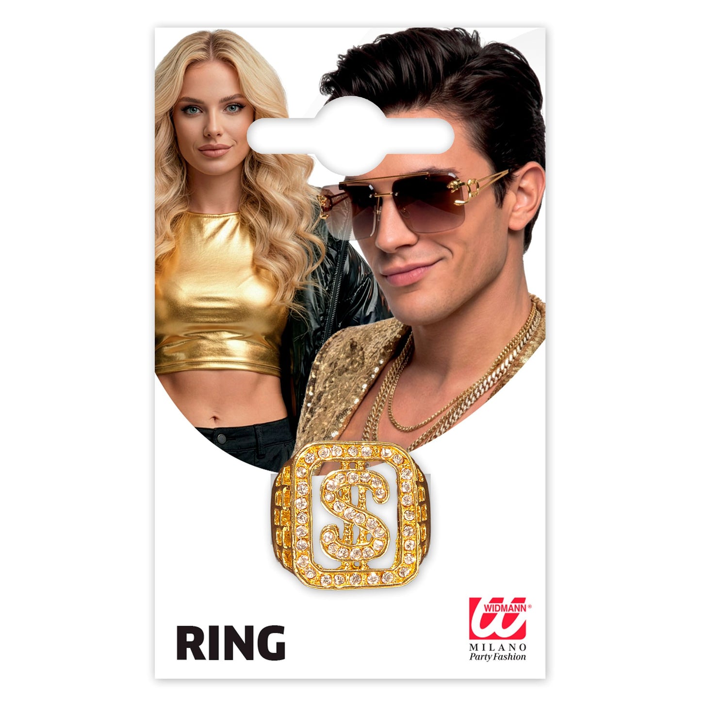 "GOLDENER STRASS $ RING" – Detailansicht
