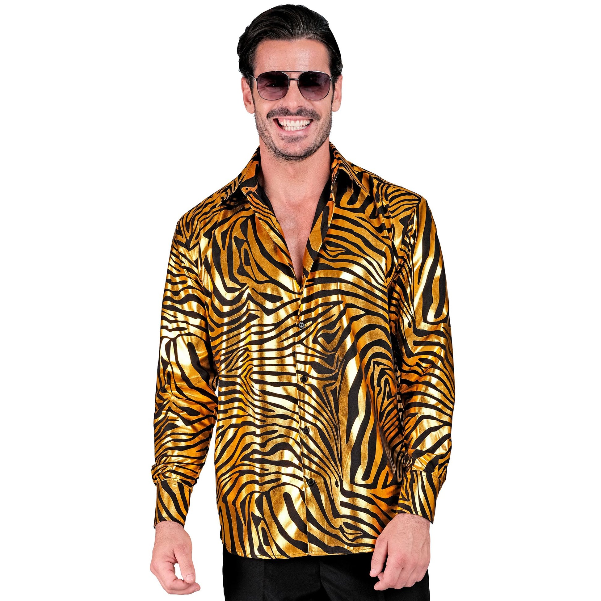 "GOLDENES ANIMAL PRINT PARTY FASHION HEMD" (Hemd) – Vorderansicht