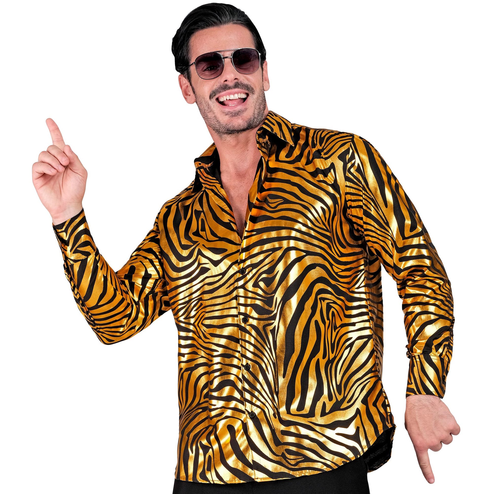"GOLDENES ANIMAL PRINT PARTY FASHION HEMD" (Hemd) – Detailansicht