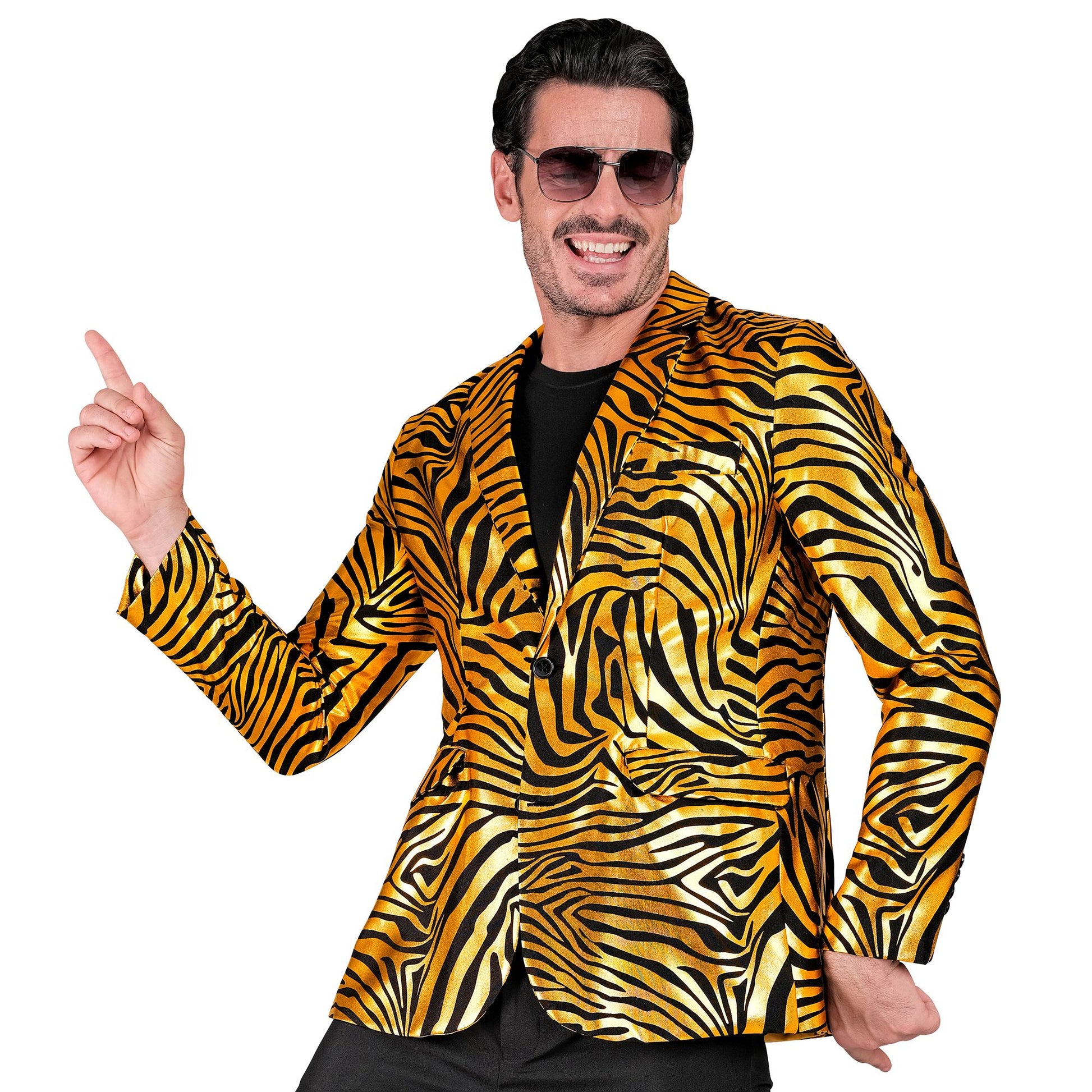 "GOLDENES ANIMAL PRINT PARTY FASHION JACKETT" (Jackett) – Vorderansicht