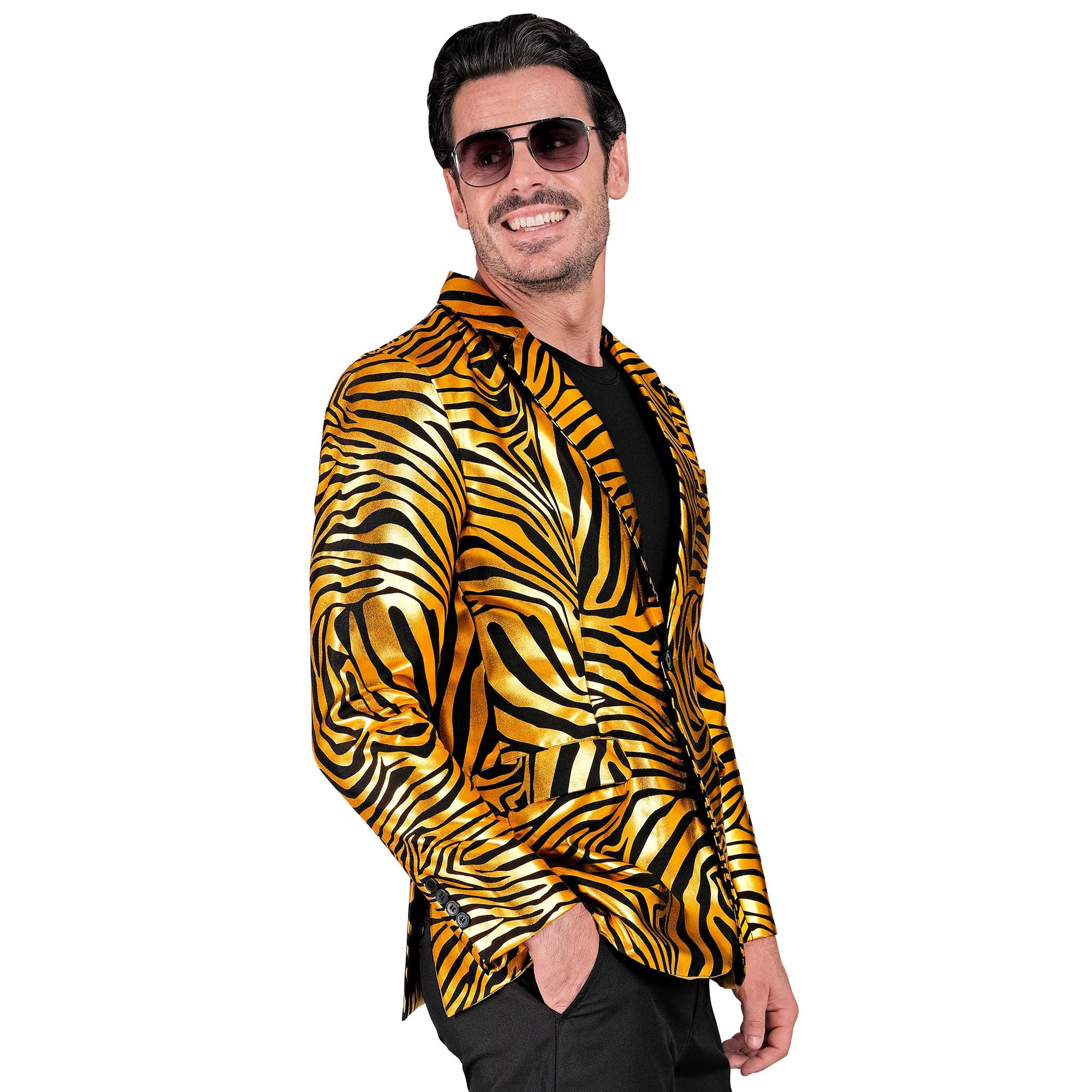 "GOLDENES ANIMAL PRINT PARTY FASHION JACKETT" (Jackett) – Detailansicht