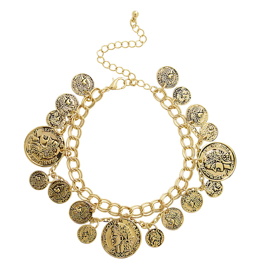 "GOLDENES ARMBAND MIT MÜNZEN" – Vorderansicht