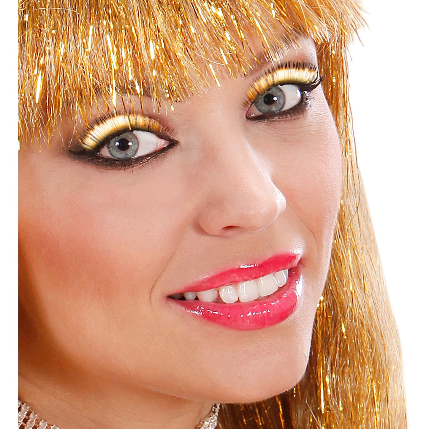"GOLDMETALLISCHE WIMPERN" in Box mit Kleber in Glasflasche – Ansicht 3
