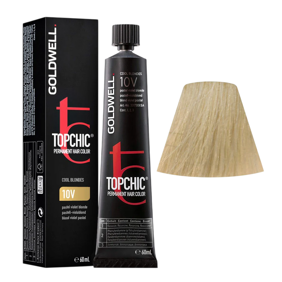 Goldwell Goldwell, TopChic, Permanente Haarfarbe, 10V Pastel Violet Blonde, 60 ml Regular