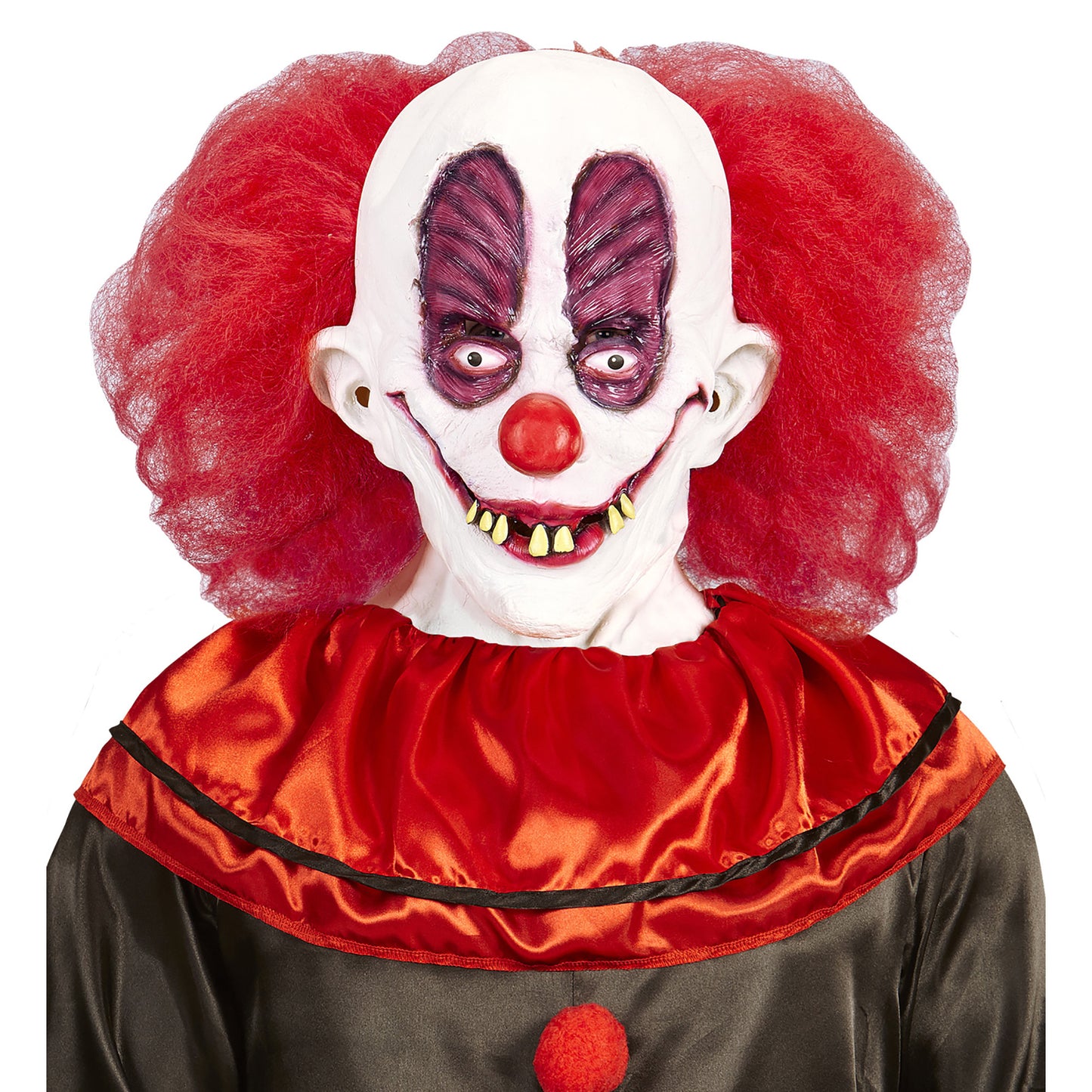 "GOOFY CLOWN MASKE MIT HAAREN UND NACKEN" – Vorderansicht