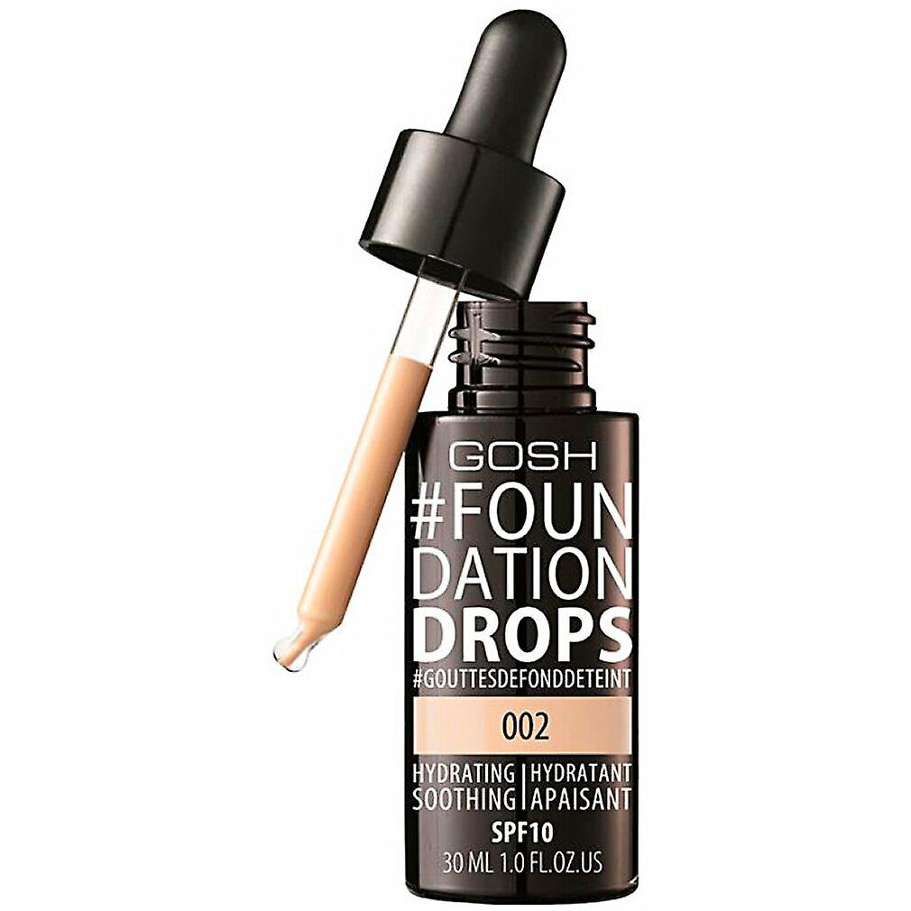 Gosh, Drops, Flüssige Grundierung, 002, Elfenbein, SPF 10, 30 ml *Tester