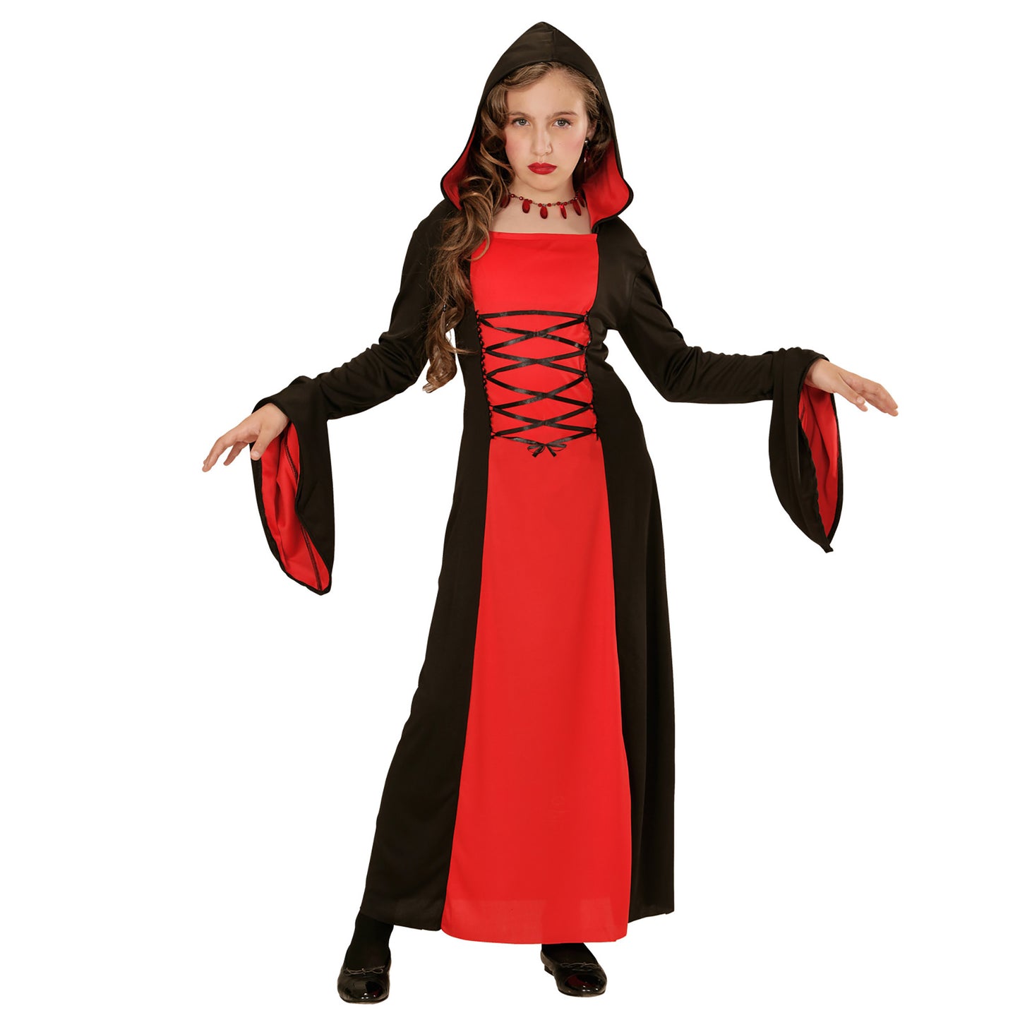 "GOTHIC LADY" (Kleid mit Kapuze) – Vorderansicht