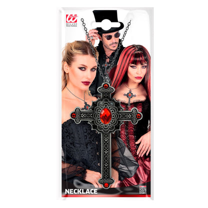 "GOTISCHE KREUZ KETTE MIT ROTEN EDELSTEINEN" – Ansicht 3