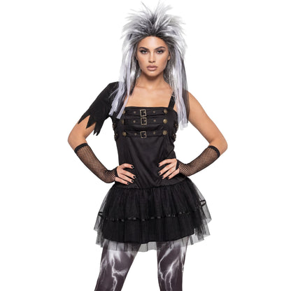 "GOTISCHE PUNKERIN" (Kleid, Leggings, Kopfschmuck, Handschuhe) – Ansicht 3