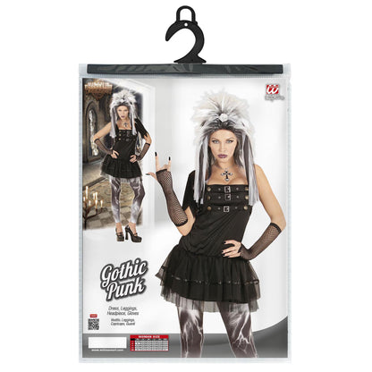 "GOTISCHE PUNKERIN" (Kleid, Leggings, Kopfschmuck, Handschuhe) – Ansicht 4