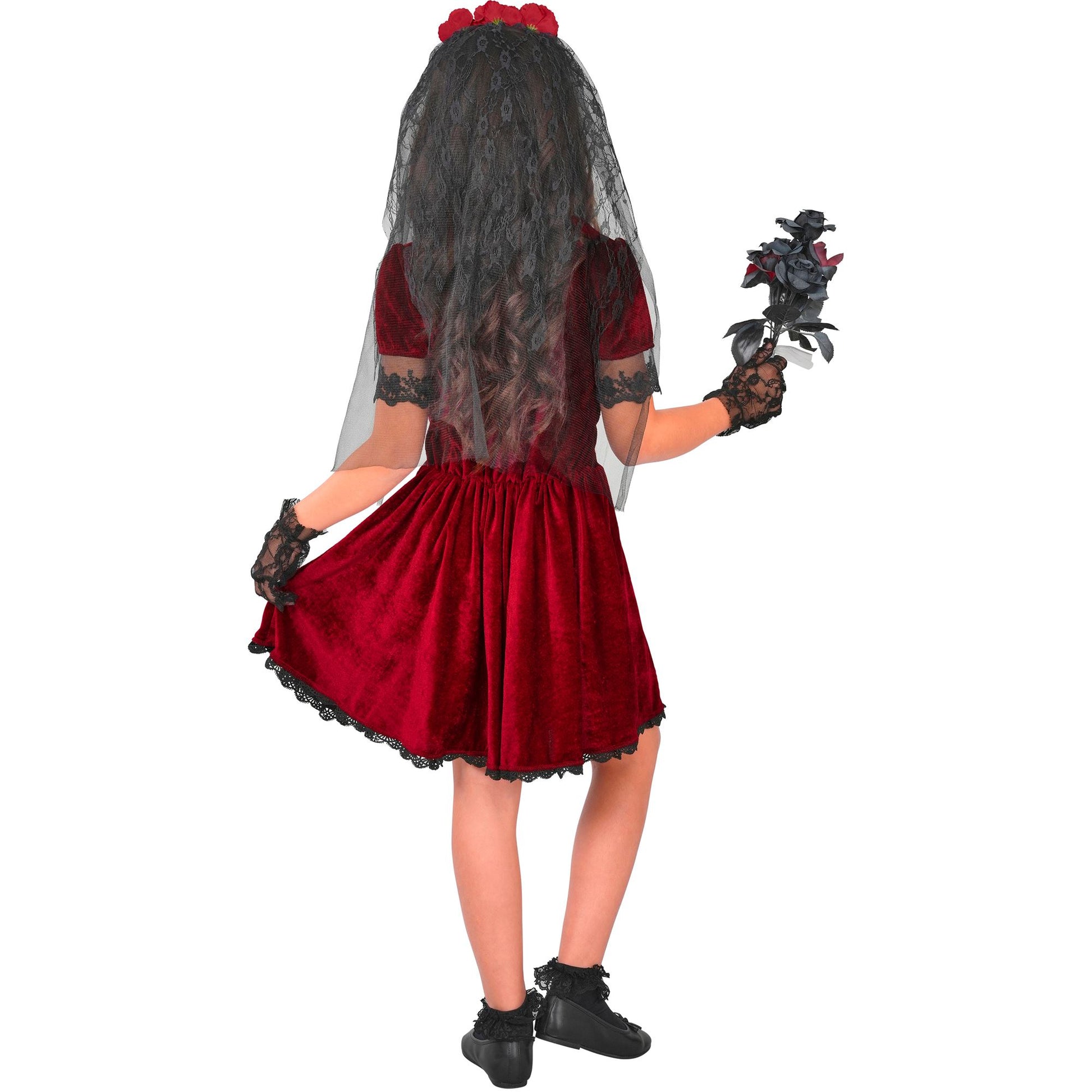 "GOTISCHE VAMPIRBRAUT" (Kleid, Schleier mit Blumen, Handschuhe) – Ansicht 4