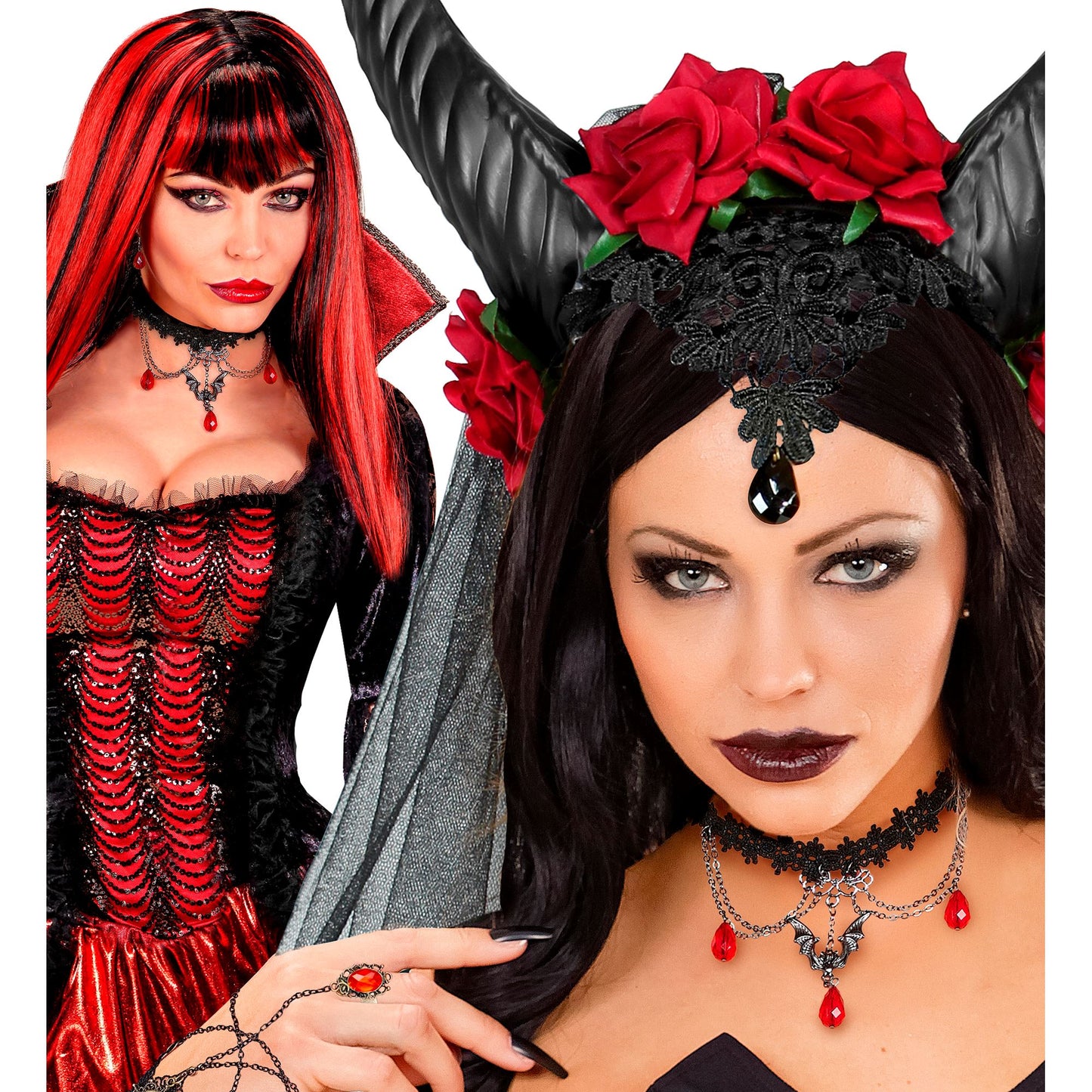 "GOTISCHE VAMPIRIN HALSBAND & OHRRINGE " – Ansicht 3