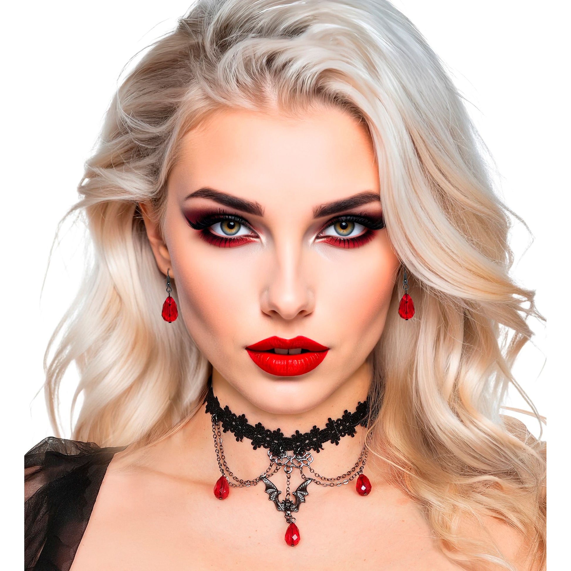 "GOTISCHE VAMPIRIN HALSBAND & OHRRINGE " – Ansicht 6