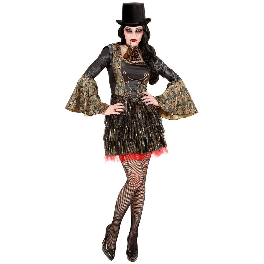 "GOTISCHE VAMPIRIN" (Kleid, Jabot) – Vorderansicht
