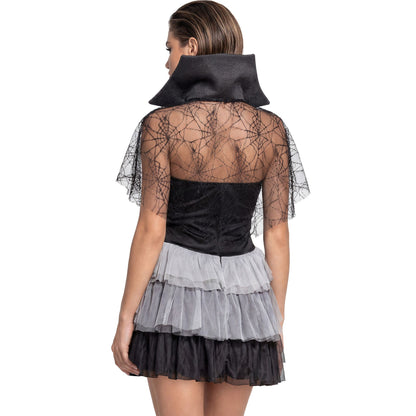 "GOTISCHE VAMPIRIN" (Kleid mit Kragen, Kette mit Anhänger) – Ansicht 3