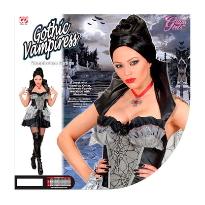 "GOTISCHE VAMPIRIN" (Kleid mit Kragen, Kette mit Anhänger) – Ansicht 4