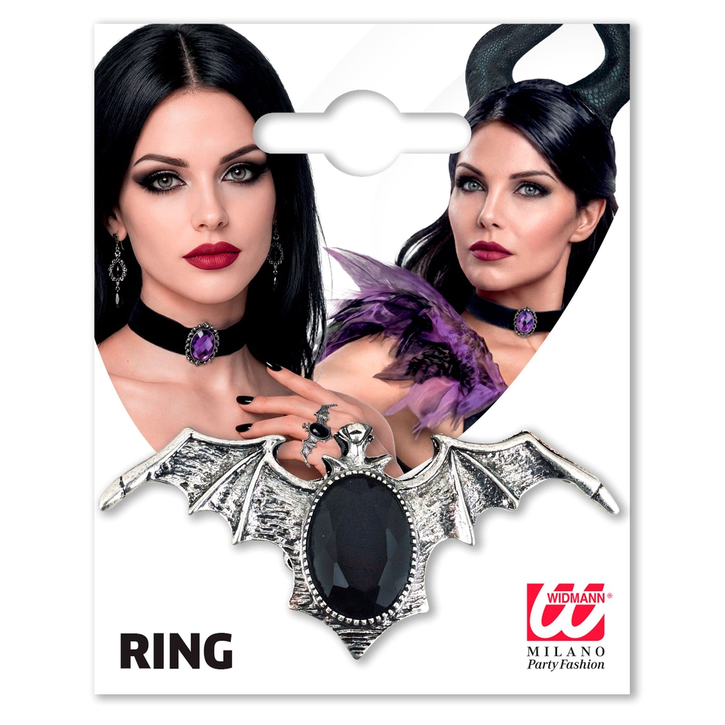 "GOTISCHER FLEDERMAUS RING MIT SCHWARZEM EDELSTEIN" – Ansicht 3