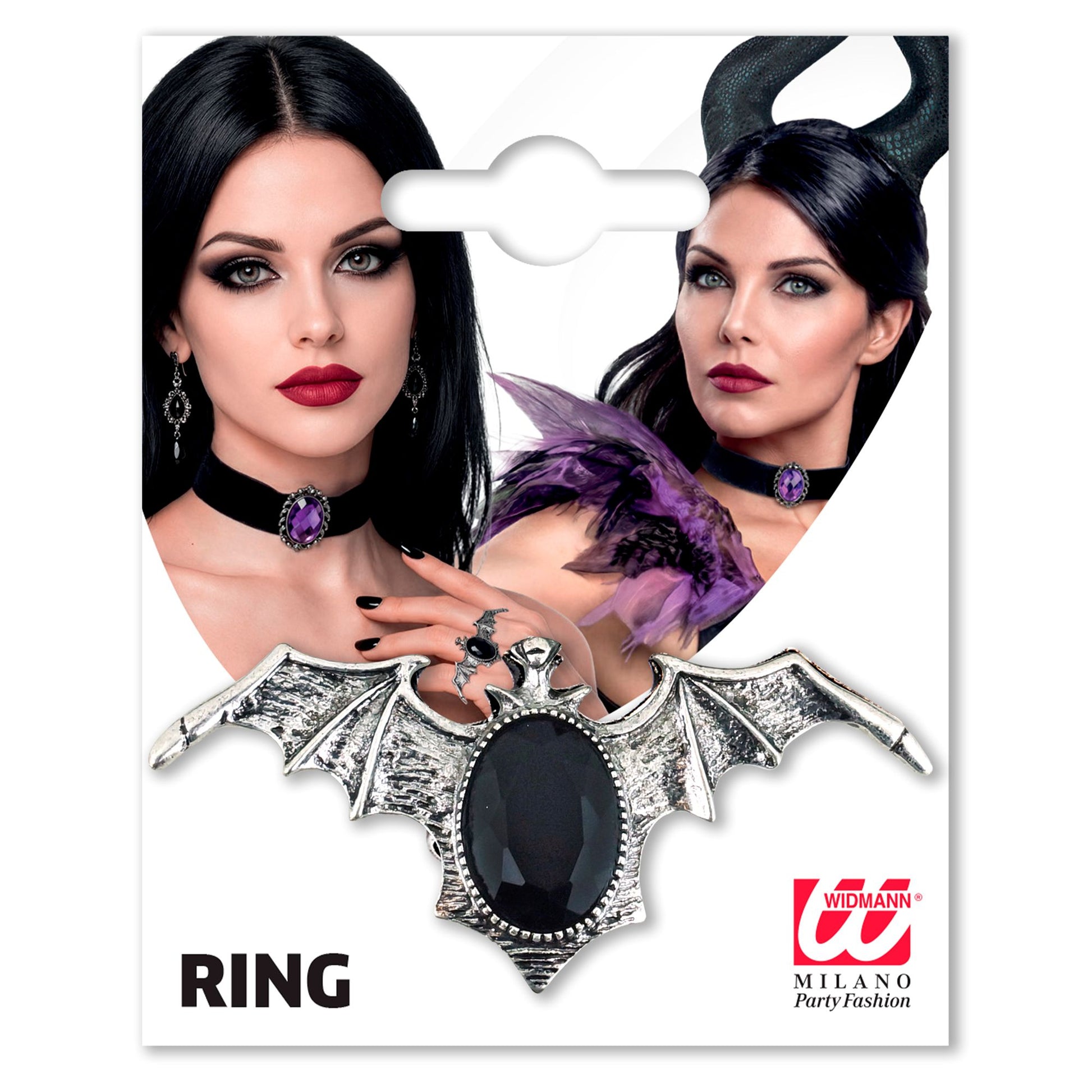 "GOTISCHER FLEDERMAUS RING MIT SCHWARZEM EDELSTEIN" – Ansicht 3
