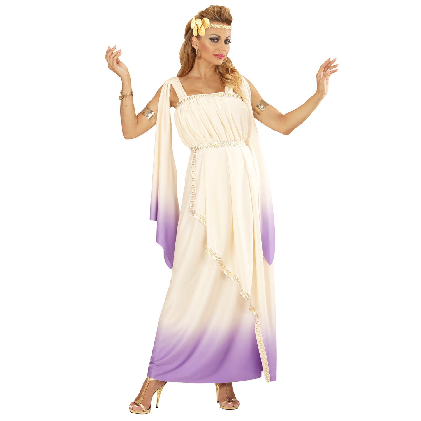 "GRIECHISCHE GOTTHEIT" (Kleid, Lorbeerkranz) – Vorderansicht