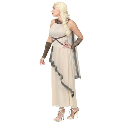 "GRIECHISCHE/RÖMISCHE GÖTTIN" (Kleid mit Umhang, Armstulpen, Kopfschmuck) – Detailansicht