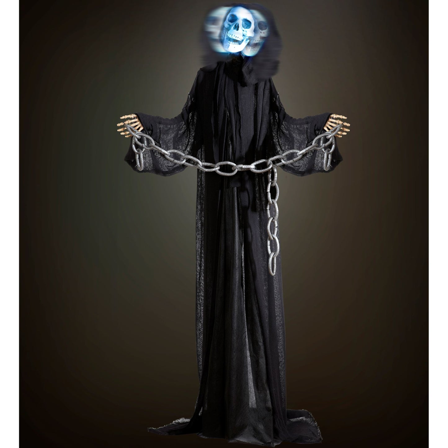 "GRIM REAPER MIT SICH DREHENDEM LEUCHTENDEM KOPF UND TON" geräuschaktiviert- 162 cm – Ansicht 4