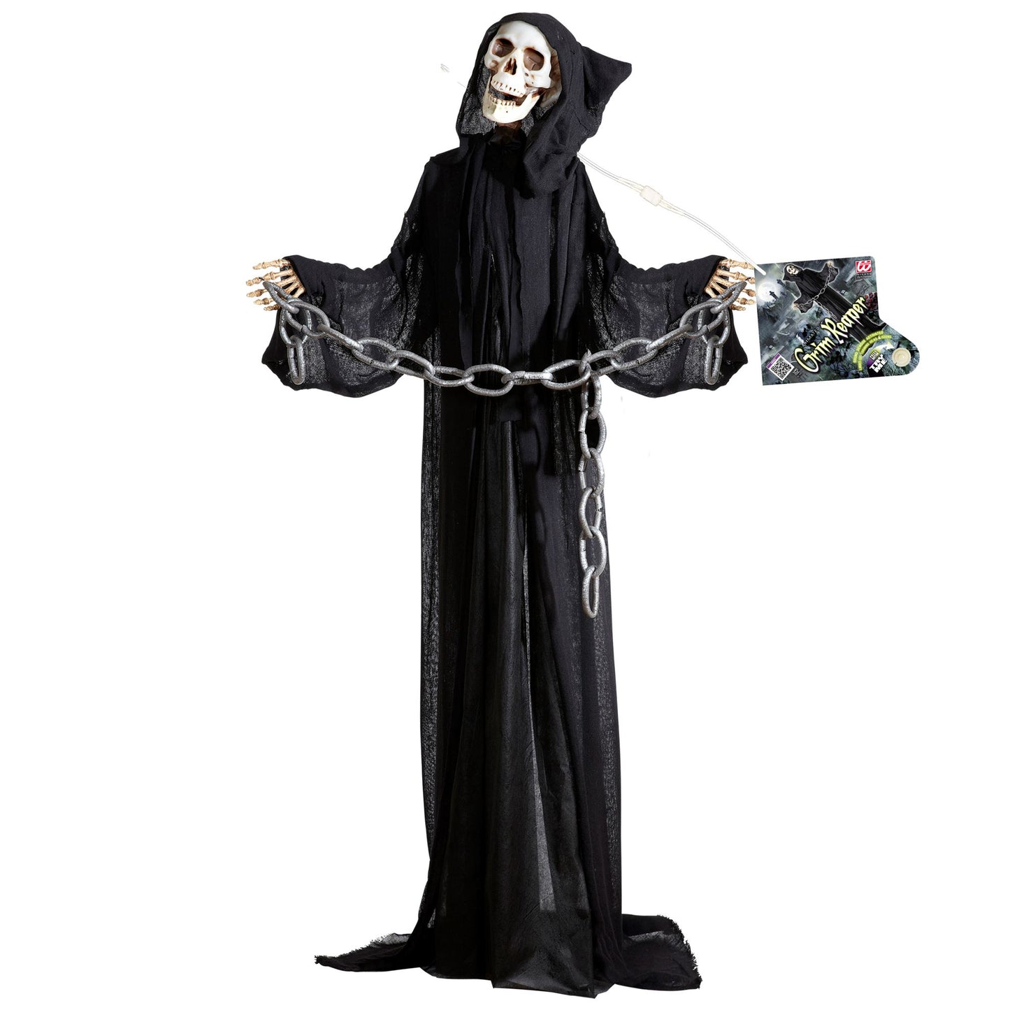 "GRIM REAPER MIT SICH DREHENDEM LEUCHTENDEM KOPF UND TON" geräuschaktiviert- 162 cm – Ansicht 5