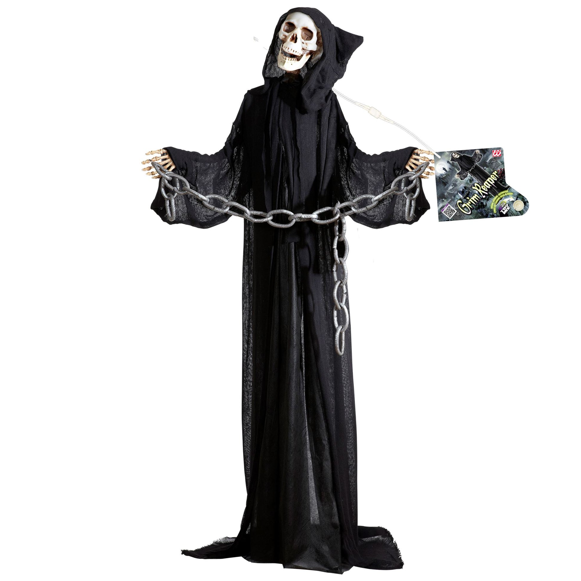 "GRIM REAPER MIT SICH DREHENDEM LEUCHTENDEM KOPF UND TON" geräuschaktiviert- 162 cm – Ansicht 5