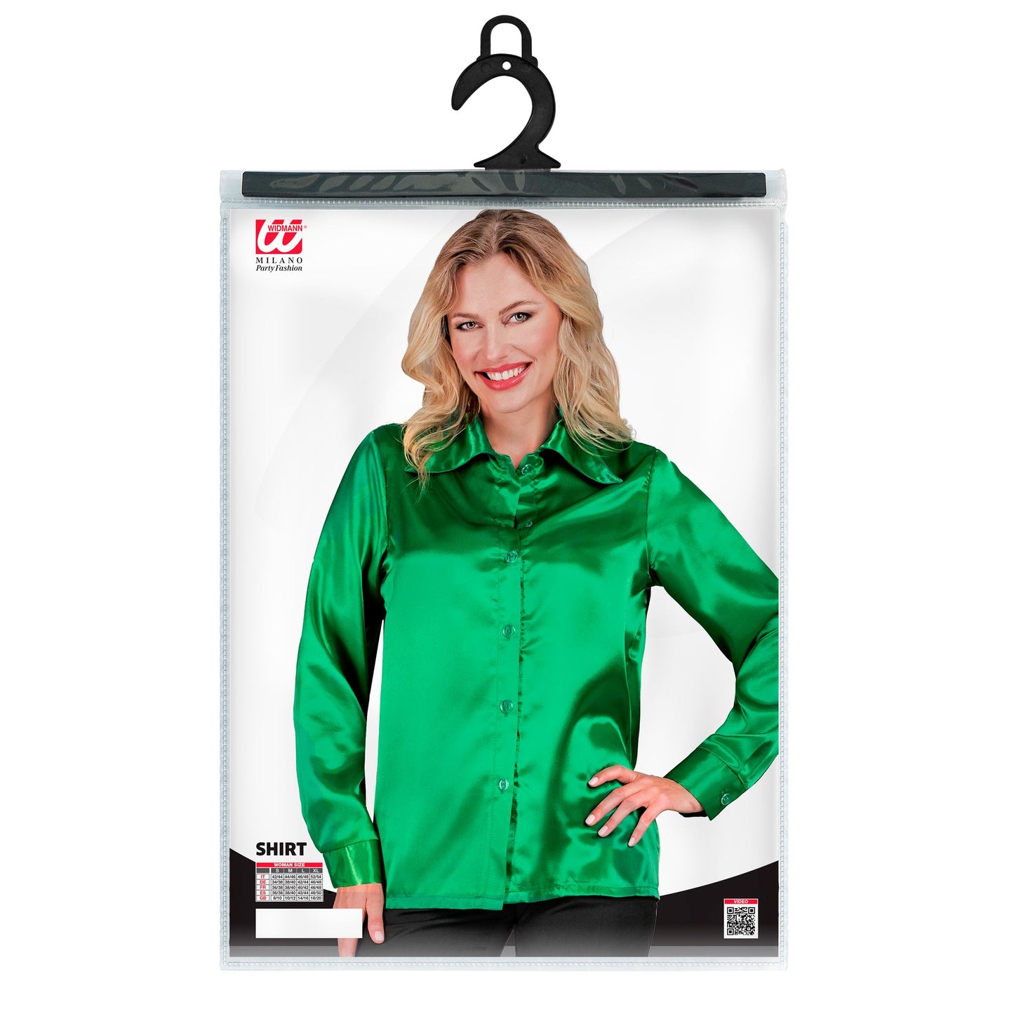 "GRÜNE 70s DISCO BLUSE" aus Satin – Ansicht 3