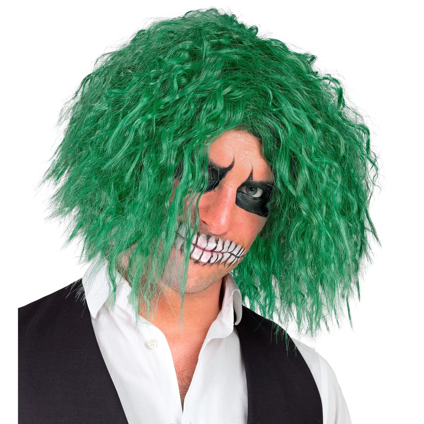 "GRÜNE KILLERCLOWN PERÜCKE" in Box – Vorderansicht