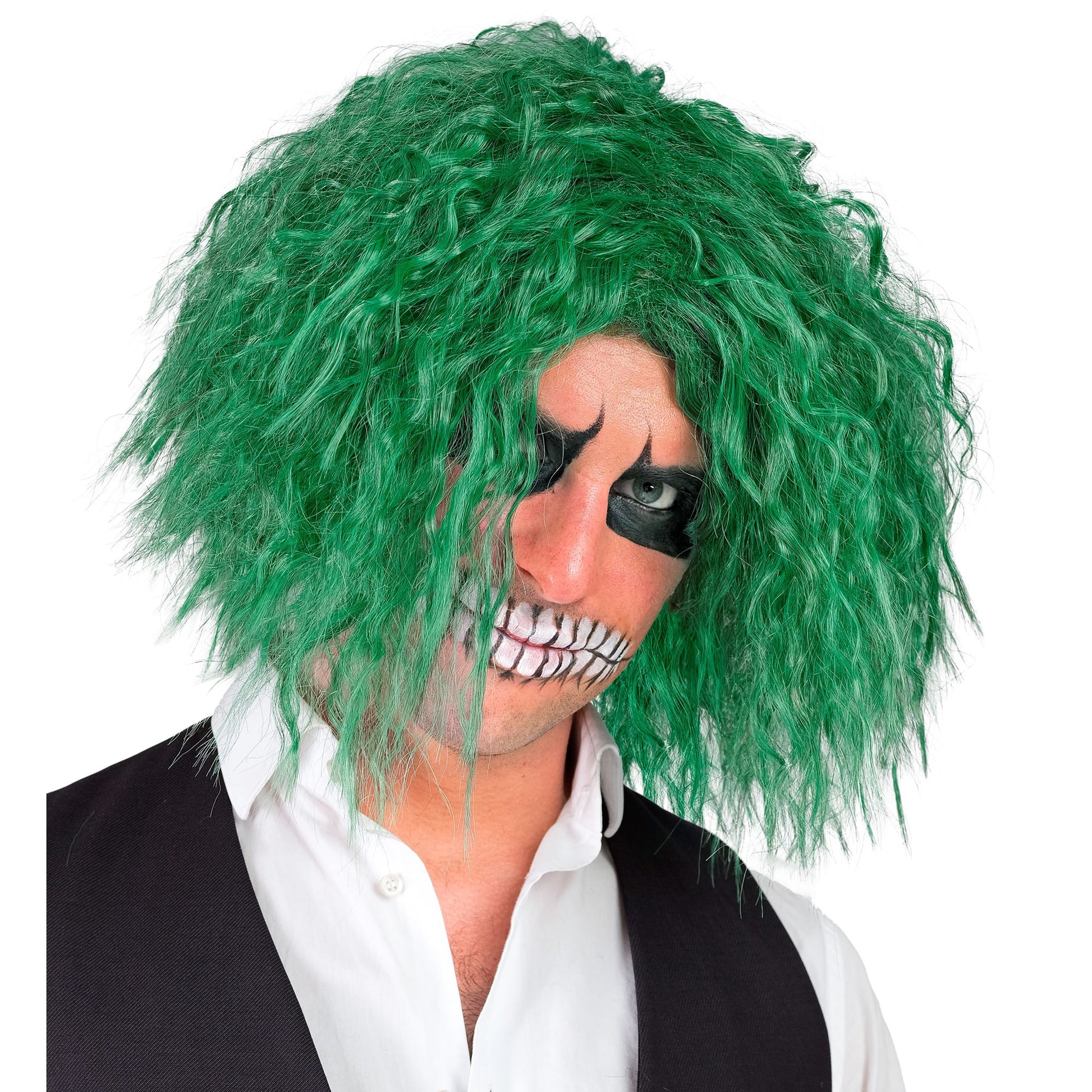 "GRÜNE KILLERCLOWN PERÜCKE" in Box – Vorderansicht