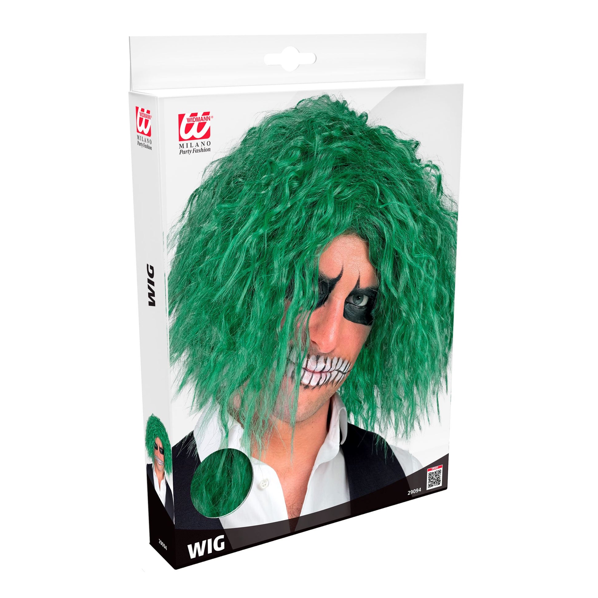 "GRÜNE KILLERCLOWN PERÜCKE" in Box – Detailansicht