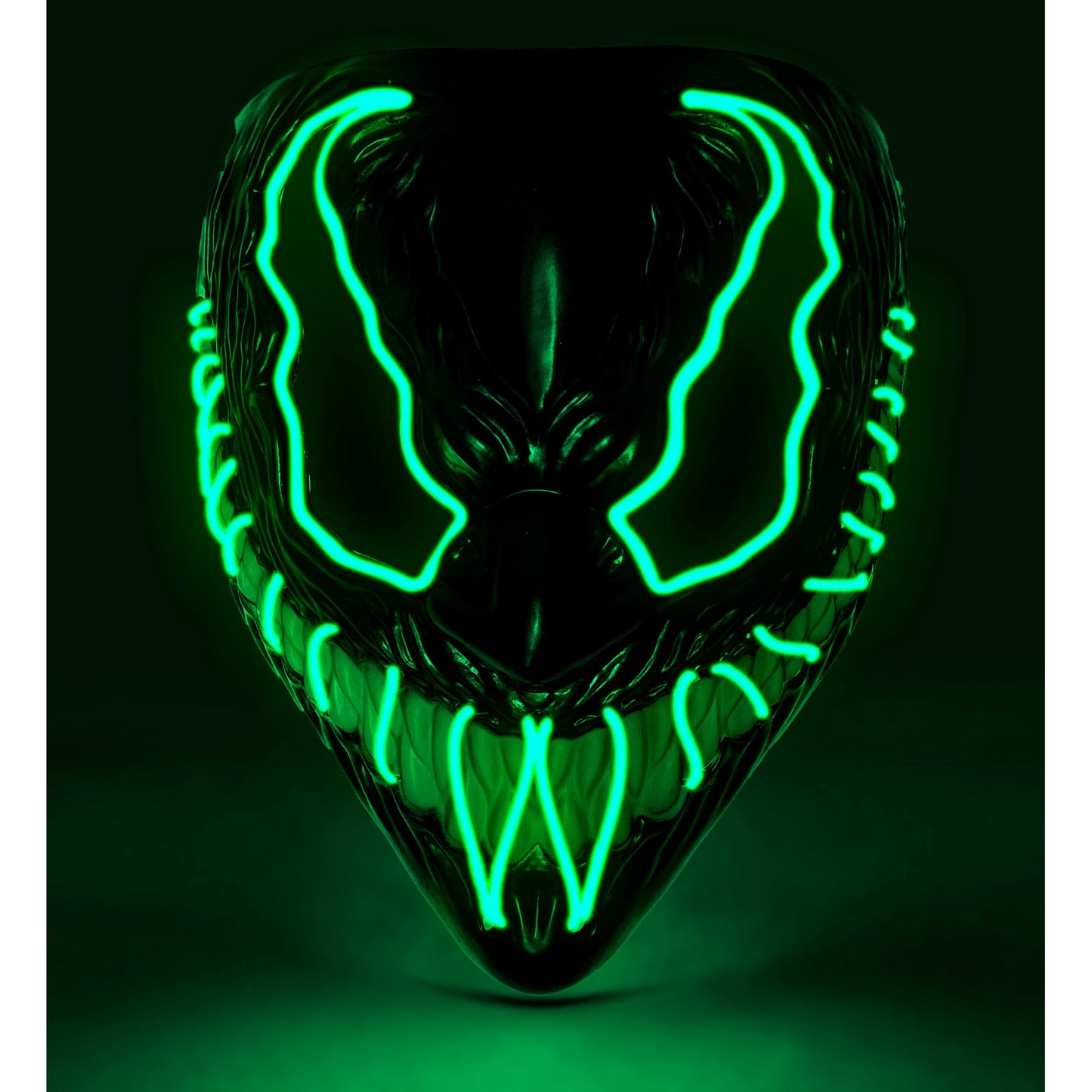 "GRÜNE LED-MONSTERMASKE" – Vorderansicht