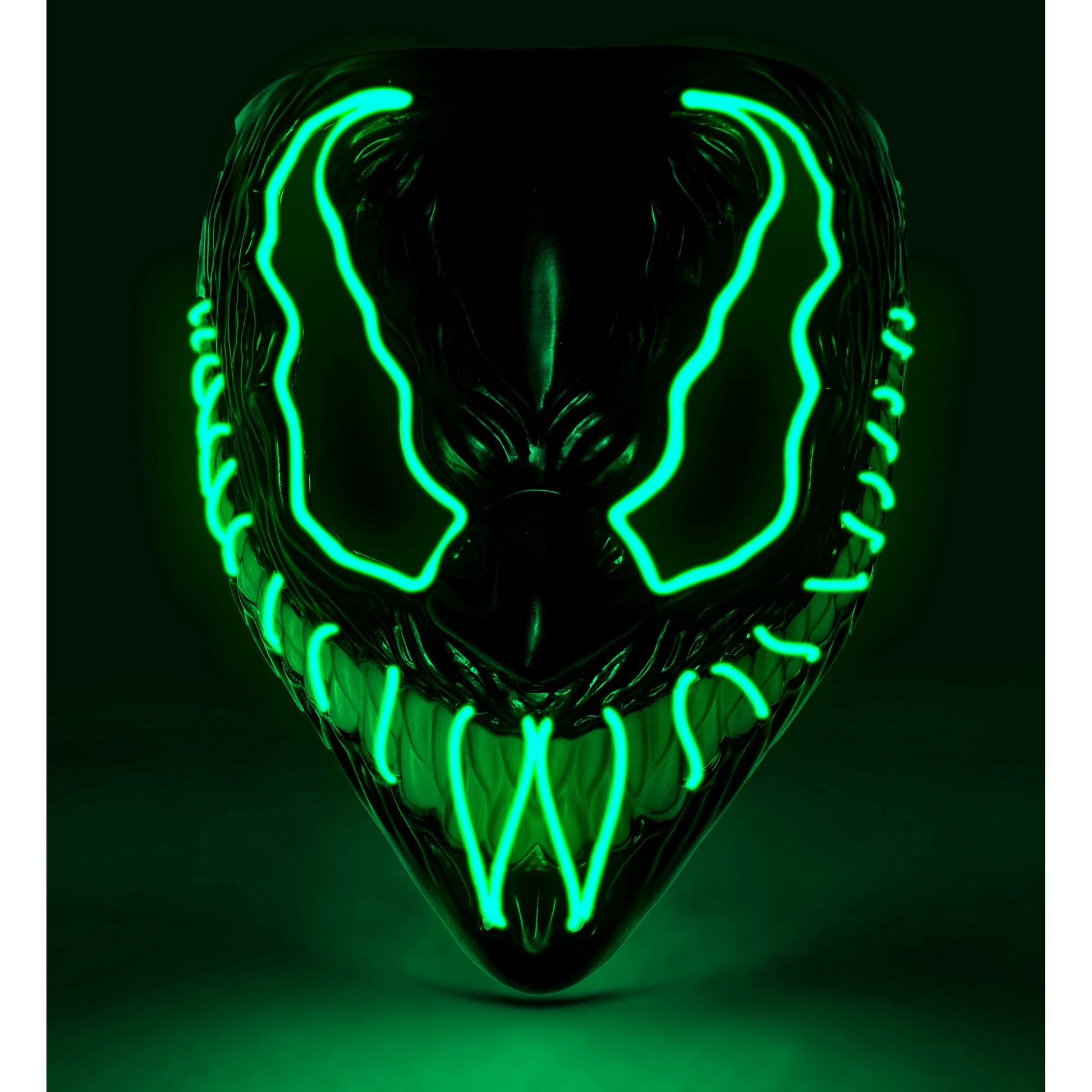 "GRÜNE LED-MONSTERMASKE" – Vorderansicht