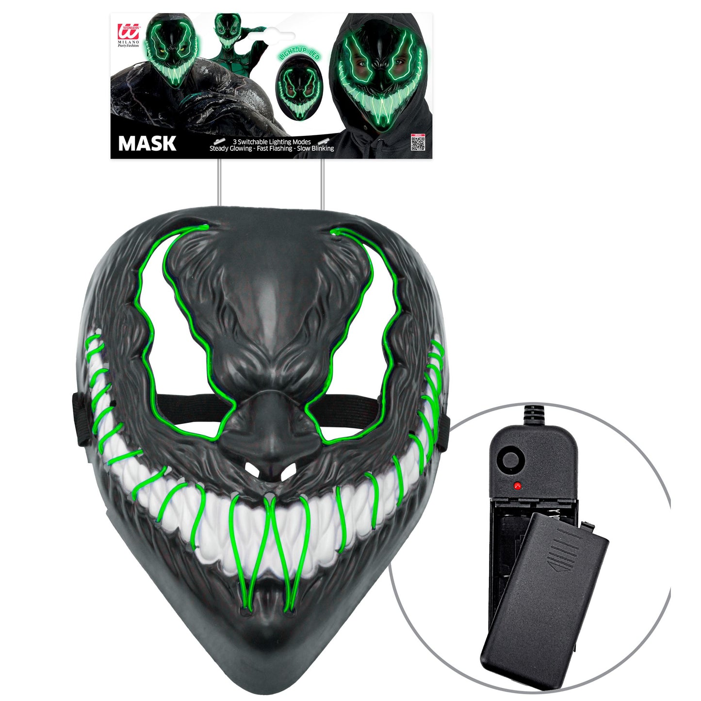 "GRÜNE LED-MONSTERMASKE" – Ansicht 5