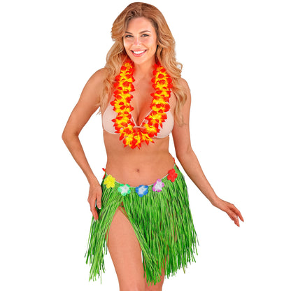 "GRÜNER HAWAII BASTROCK MIT BLUMENGÜRTEL" 40 cm - größenverstellbar – Ansicht 3
