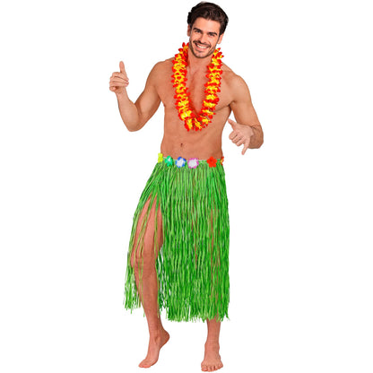 "GRÜNER HAWAII BASTROCK MIT BLUMENGÜRTEL" 80 cm - größenverstellbar – Ansicht 4