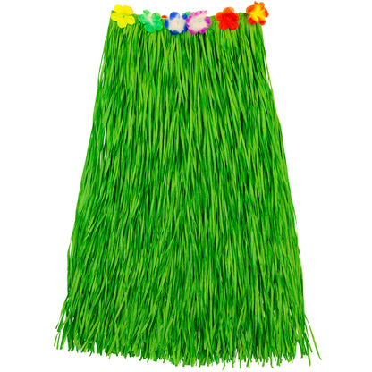 "GRÜNER HAWAII BASTROCK MIT BLUMENGÜRTEL" 80 cm - größenverstellbar – Ansicht 5
