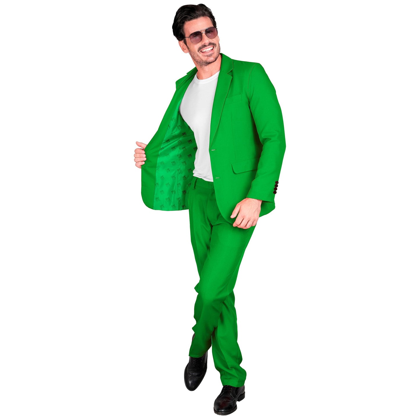 "GRÜNER PARTY FASHION ANZUG" (Jackett, Hose) – Vorderansicht