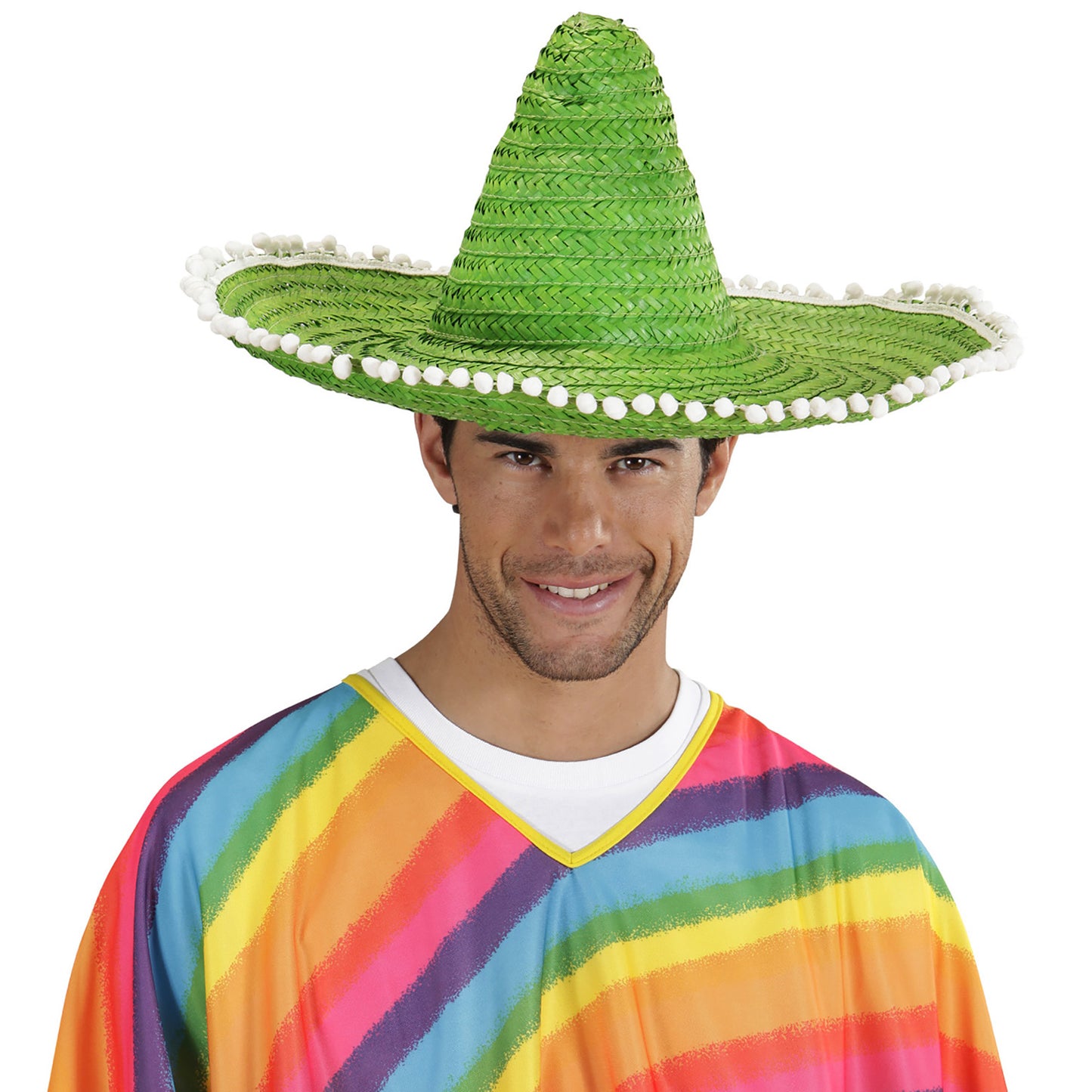 "GRÜNER SOMBRERO MIT POM POMS" 48 cm – Ansicht 3