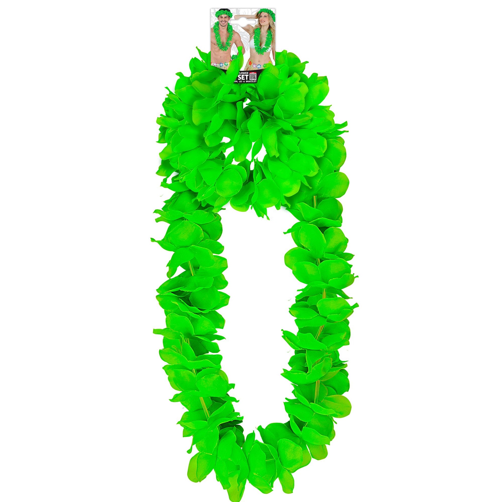 "GRÜNES HAWAII-SET" (Halskette, Sitrnband, Armband) – Detailansicht
