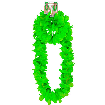 "GRÜNES HAWAII-SET" (Halskette, Sitrnband, Armband) – Detailansicht