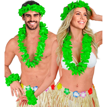 "GRÜNES HAWAII-SET" (Halskette, Sitrnband, Armband) – Ansicht 3